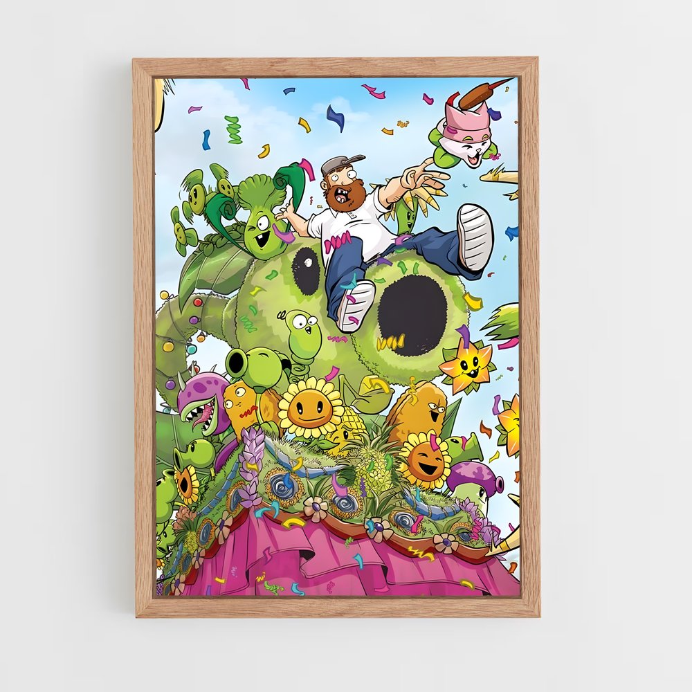 Poster Zombie vs Fleurs – affiche Plants vs zombies (vue 4)
